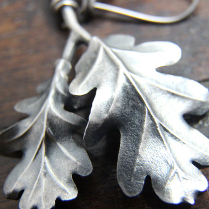 Silver Oak Leaf Earrings