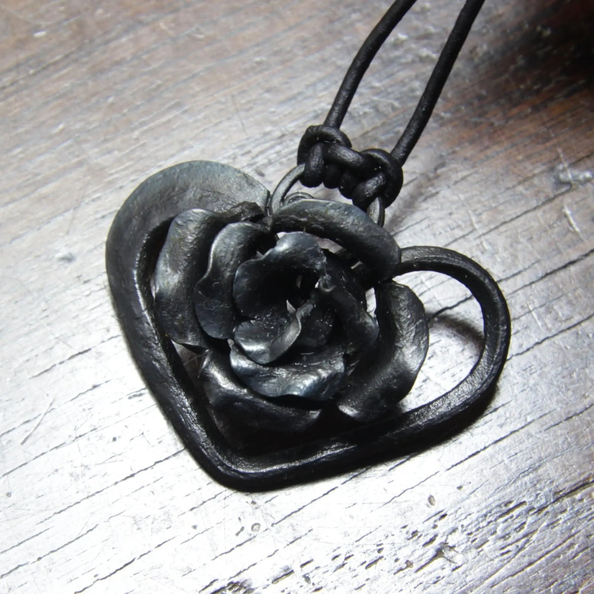 Black Iron Rose Pendant