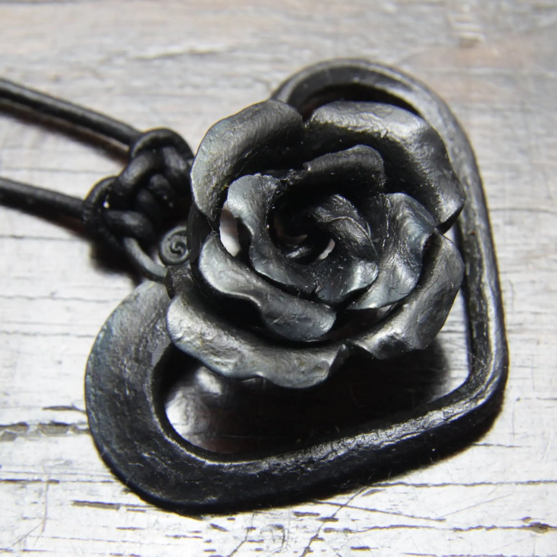 Black Iron Rose Pendant