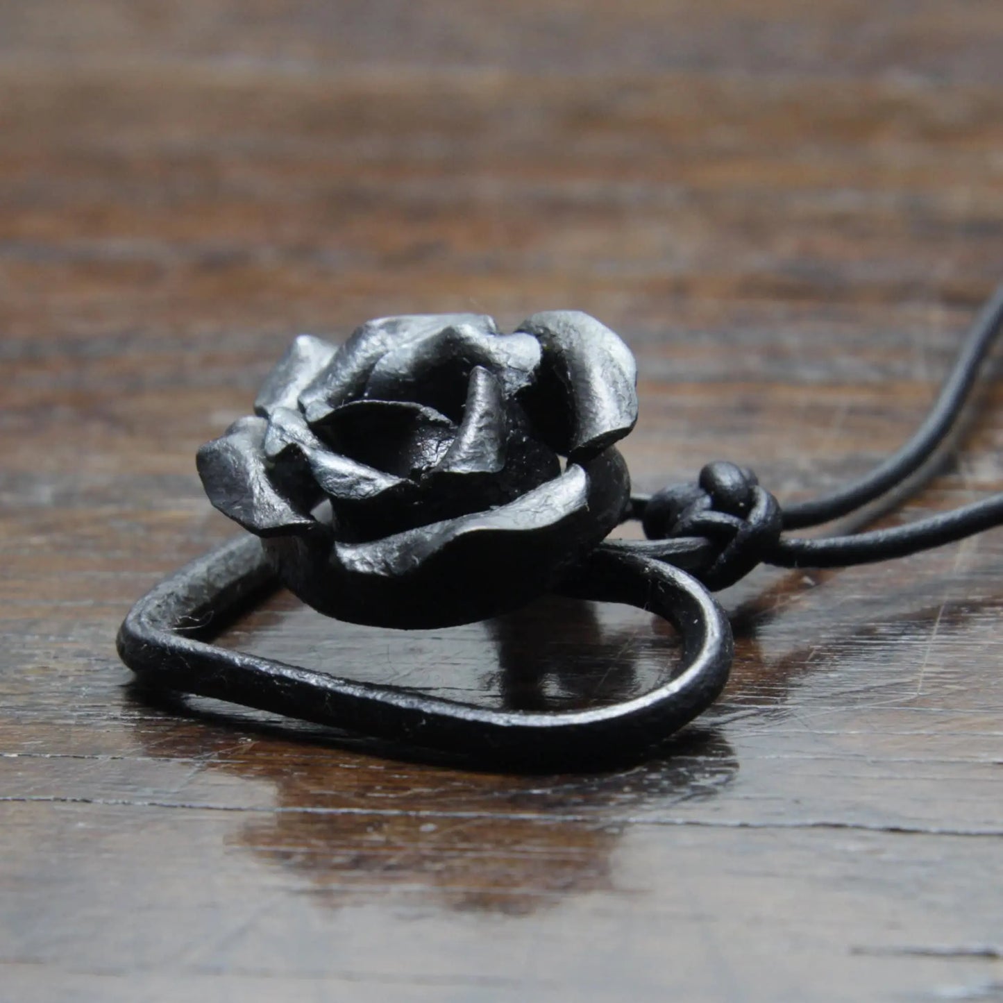 Black Iron Rose Pendant