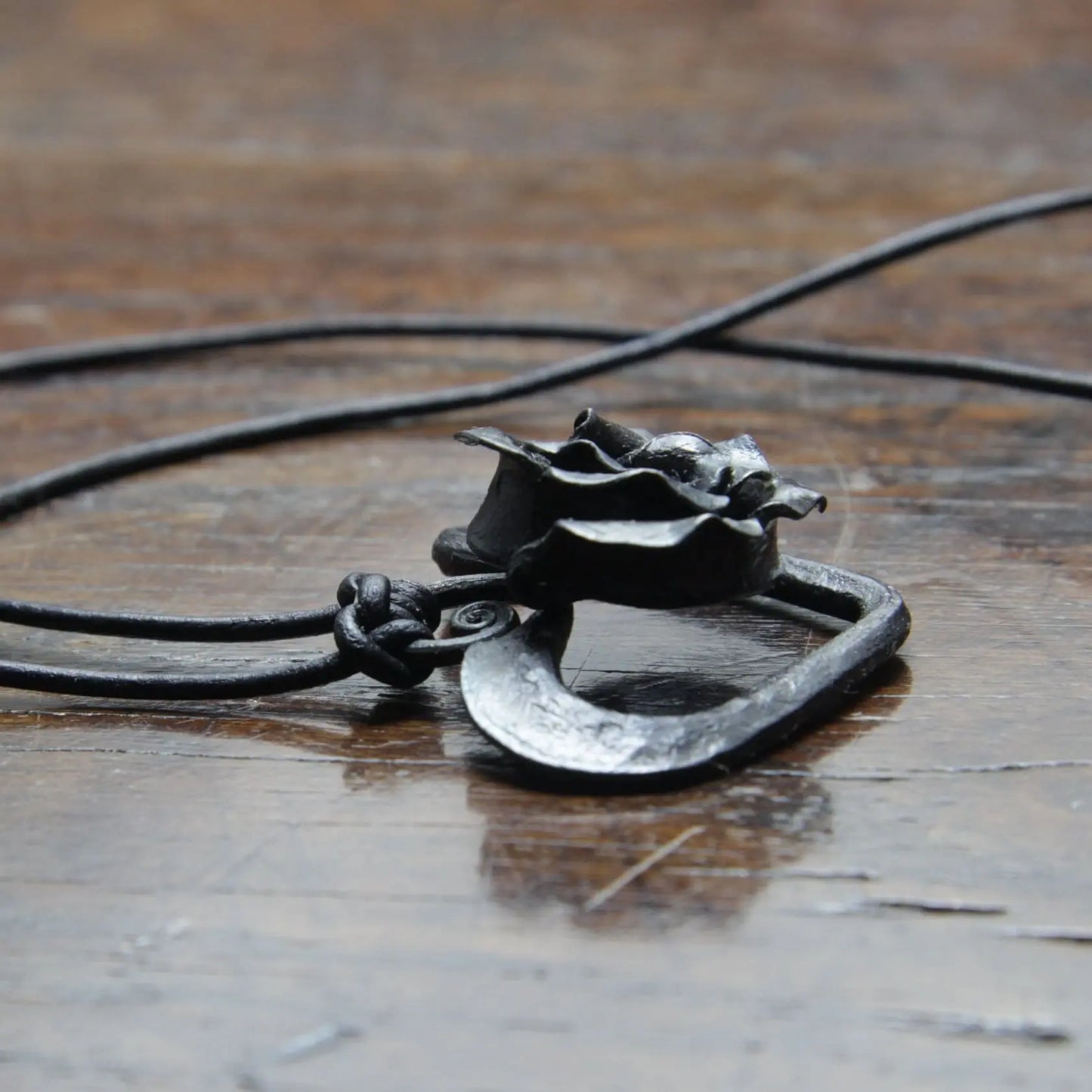 Black Iron Rose Pendant