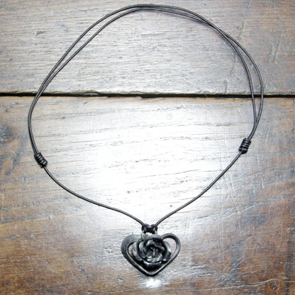 Black Iron Rose Pendant
