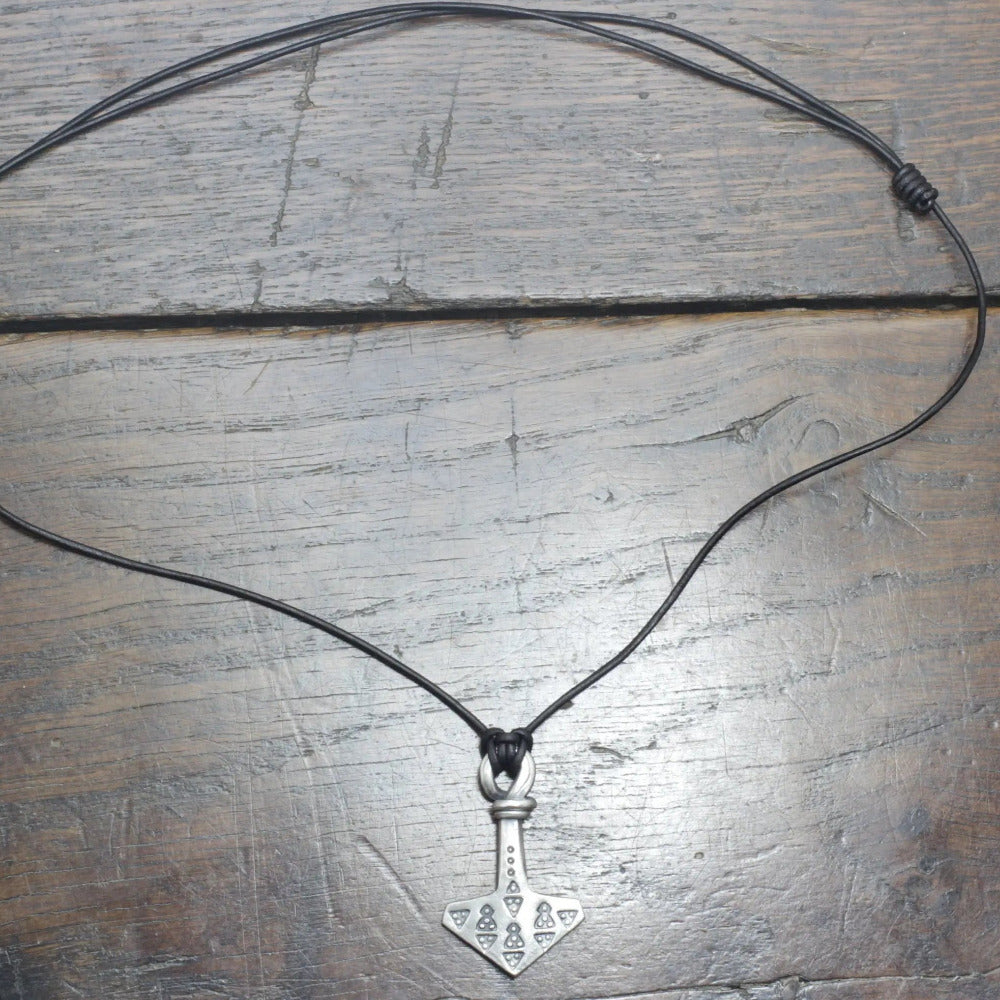 Hot Forged Silver Mjolnir, Viking Stamp work decorated, made and designed by MBarran, Taitaya Forge, UK