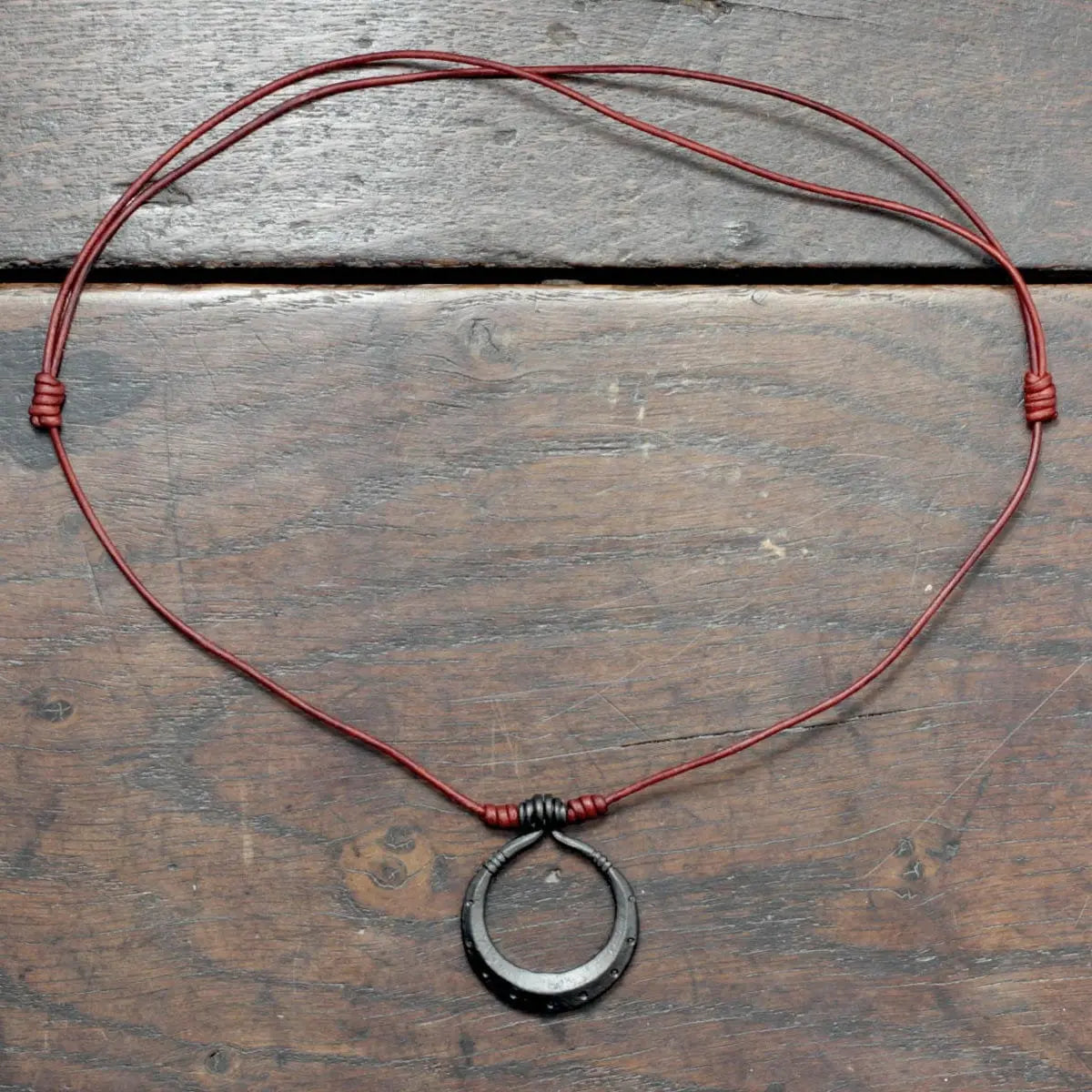 Forged Iron Moon Necklace
