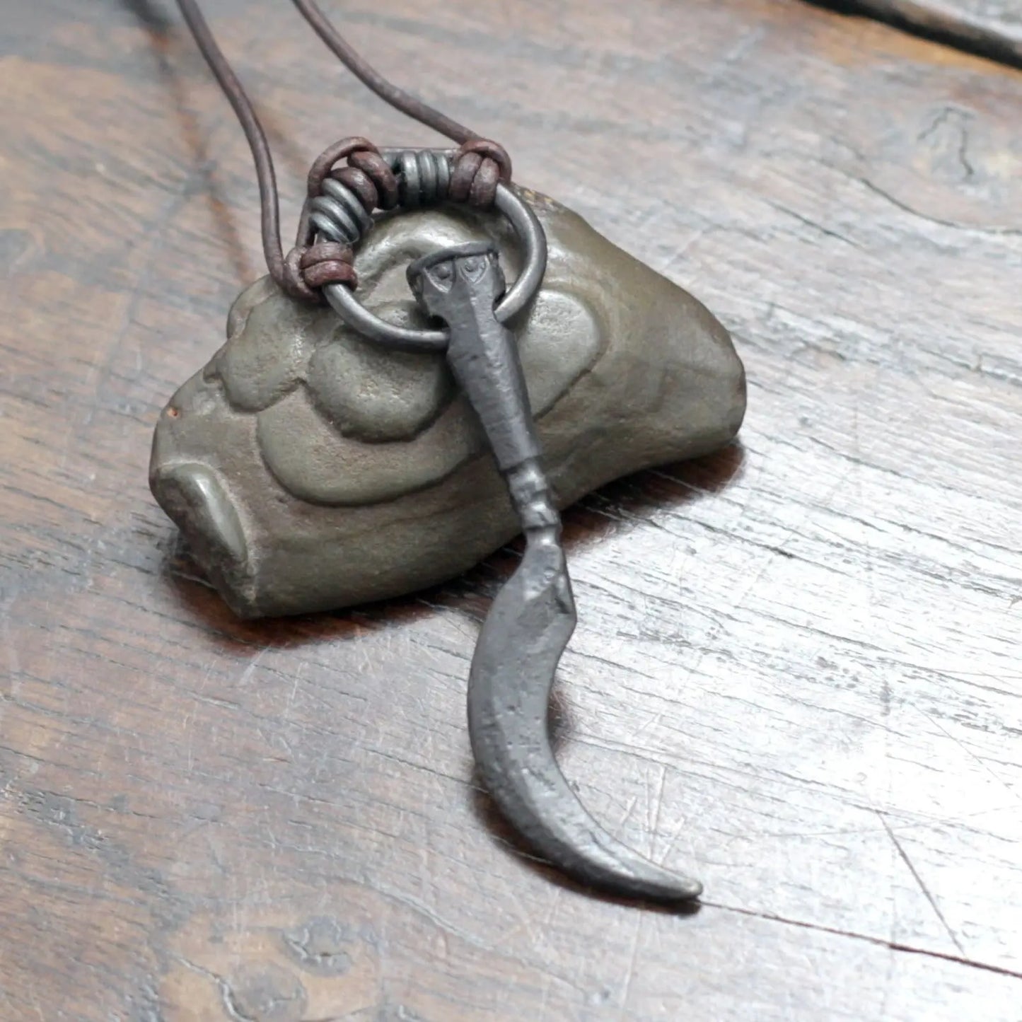 Forged Iron Sickle Pendant