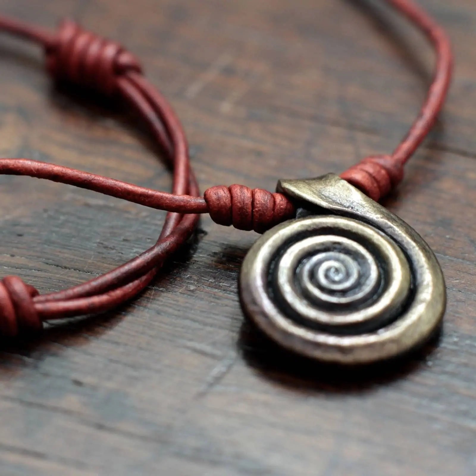 Forged Pure Iron Spiral Pendant