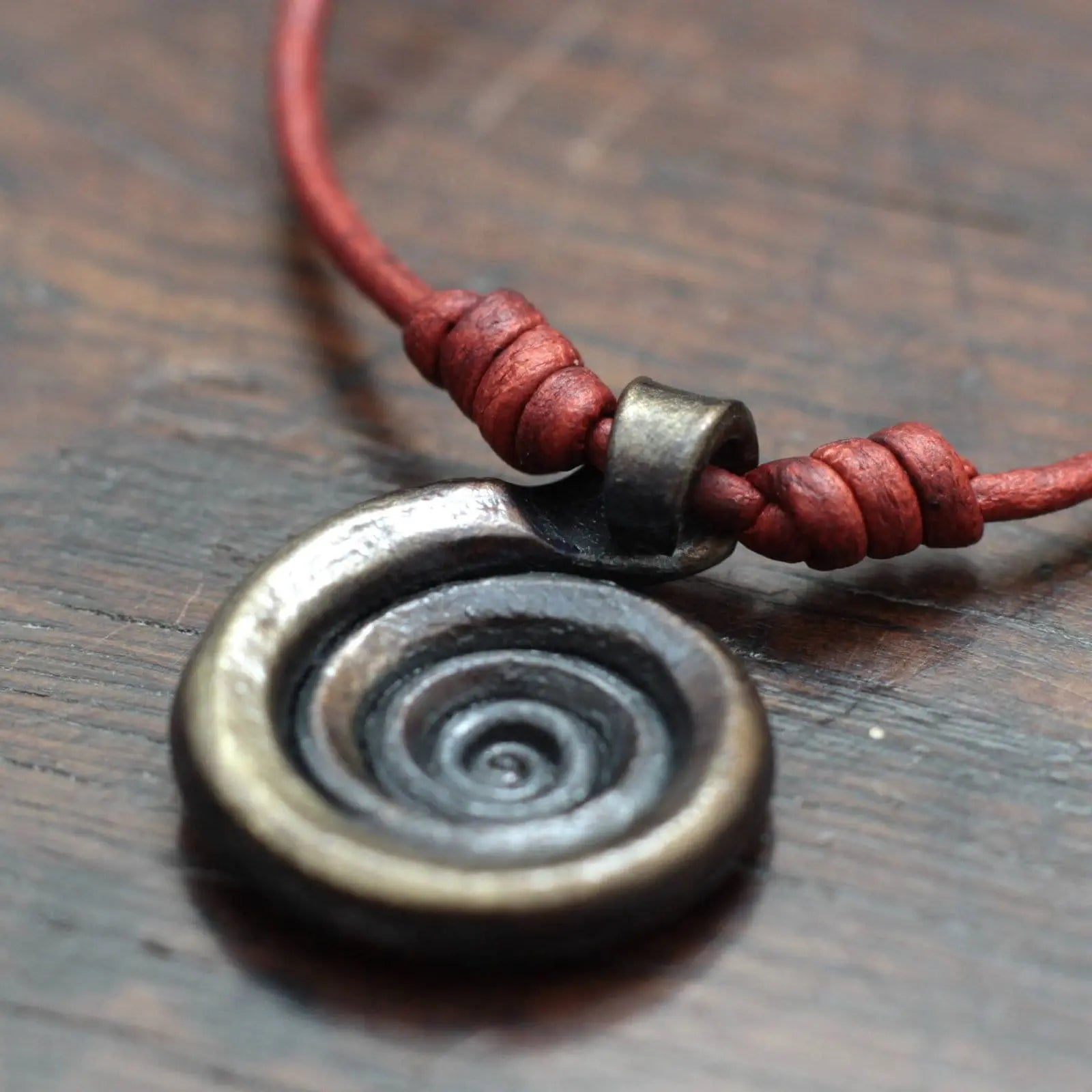 Forged Pure Iron Spiral Pendant