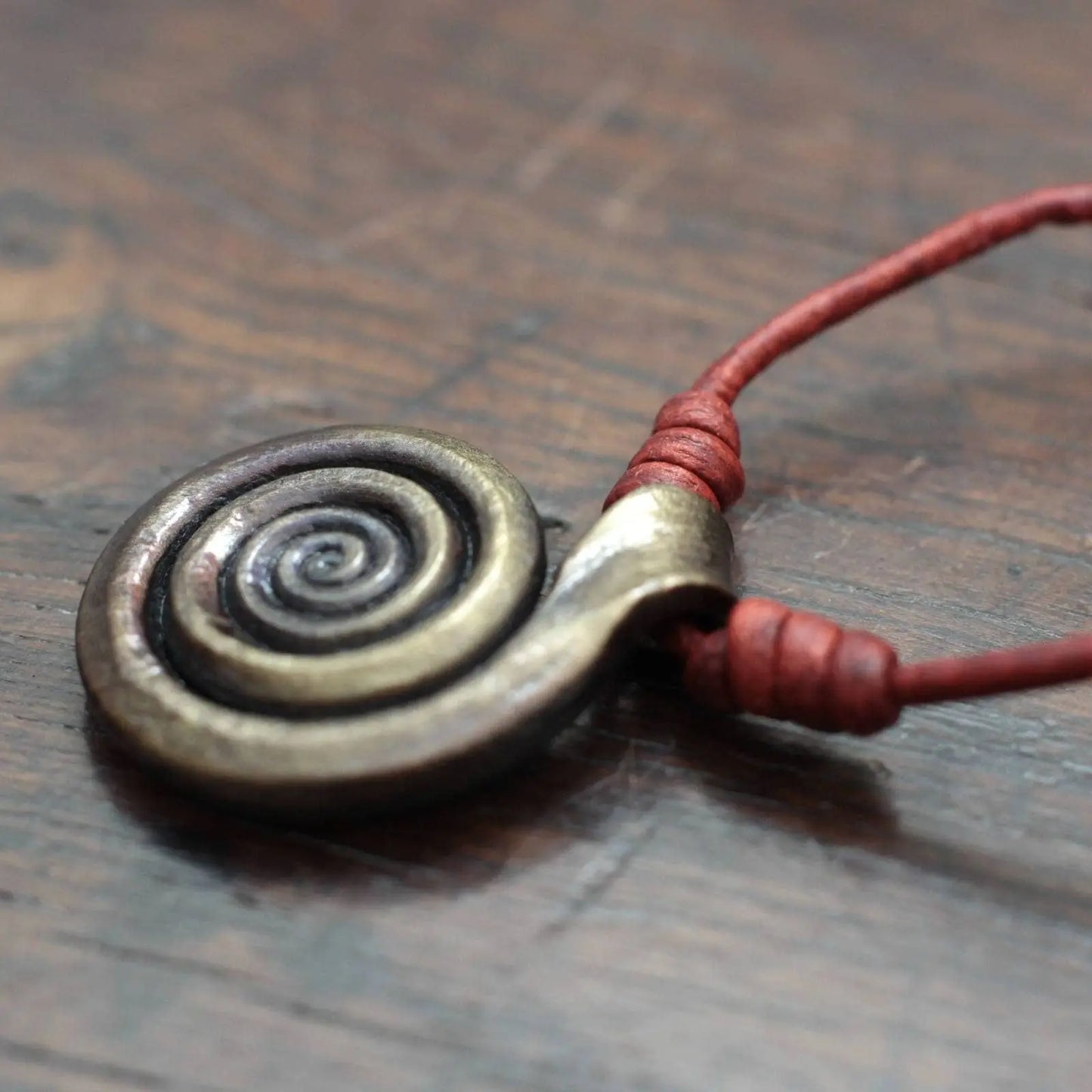 Forged Pure Iron Spiral Pendant