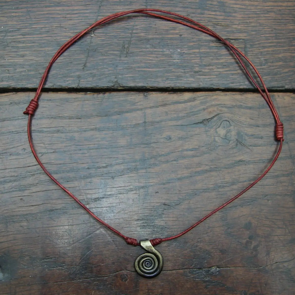 Forged Pure Iron Spiral Pendant
