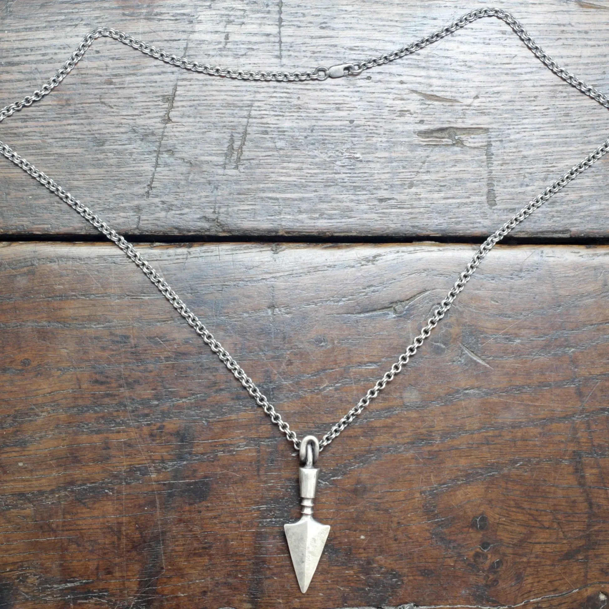 Forged Silver Arrow Necklace, a Viking age arrow pendant necklace