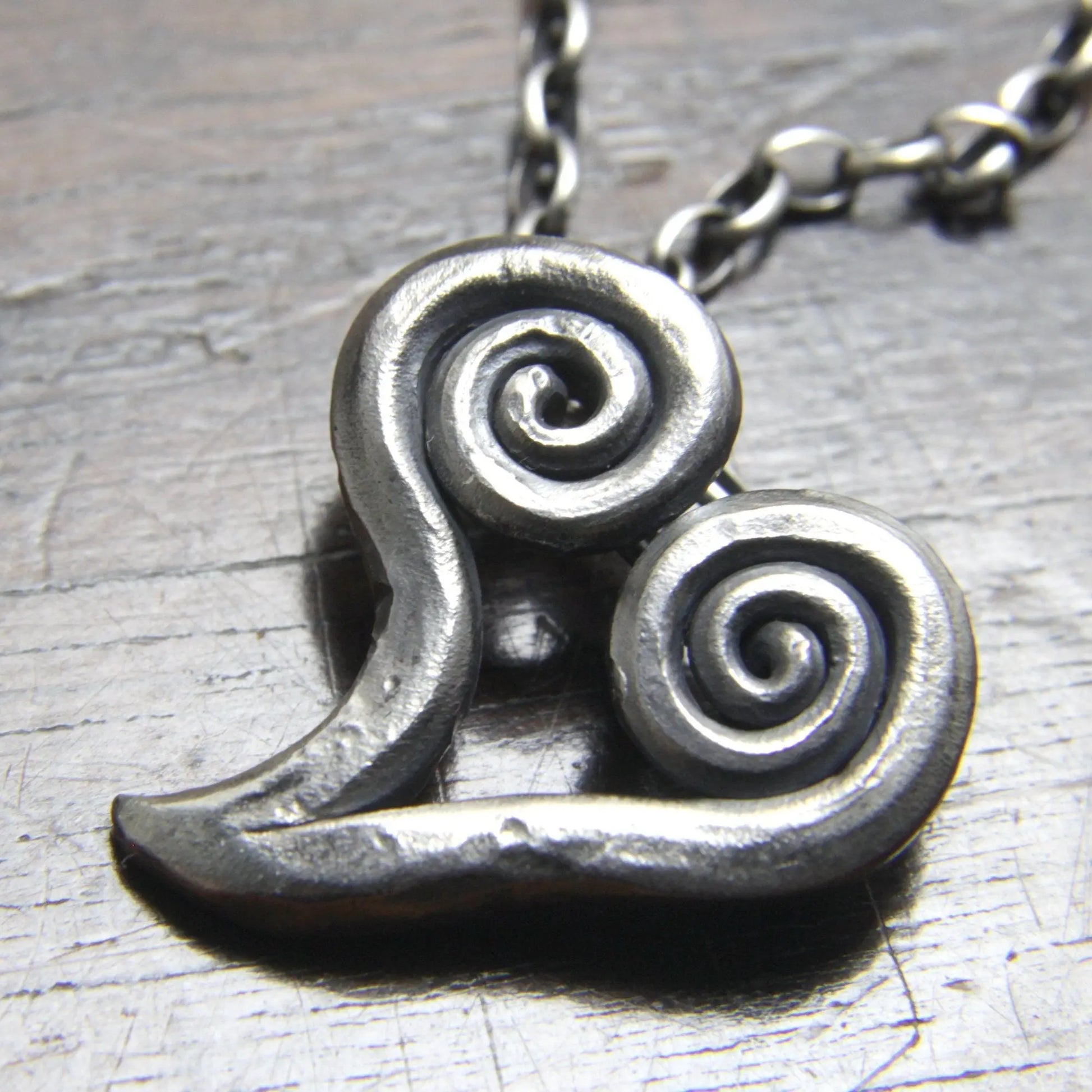 Forged Silver Heart Necklace