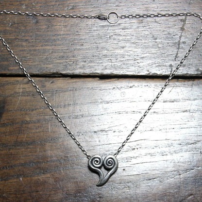 Forged Silver Heart Necklace