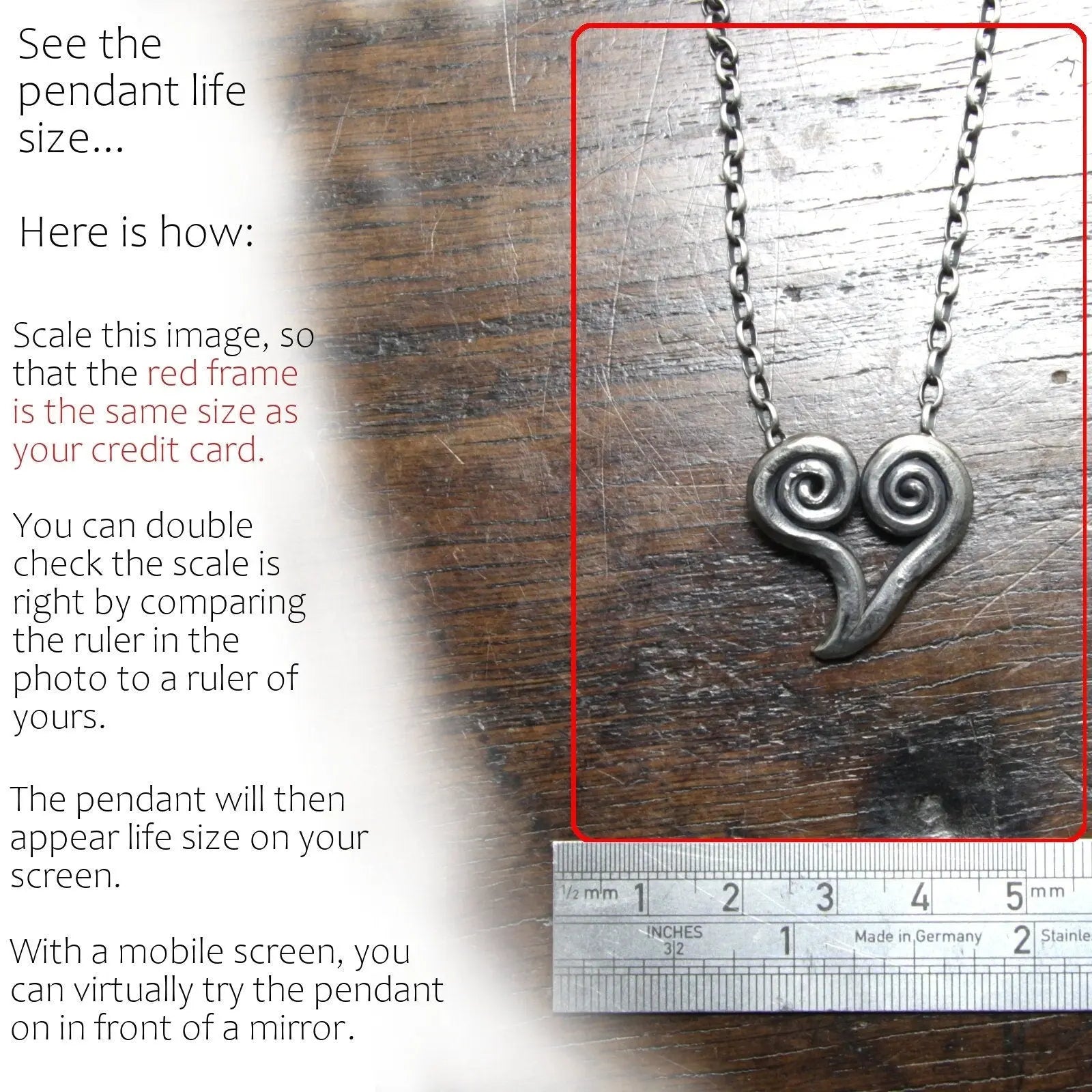 Forged Silver Heart Necklace