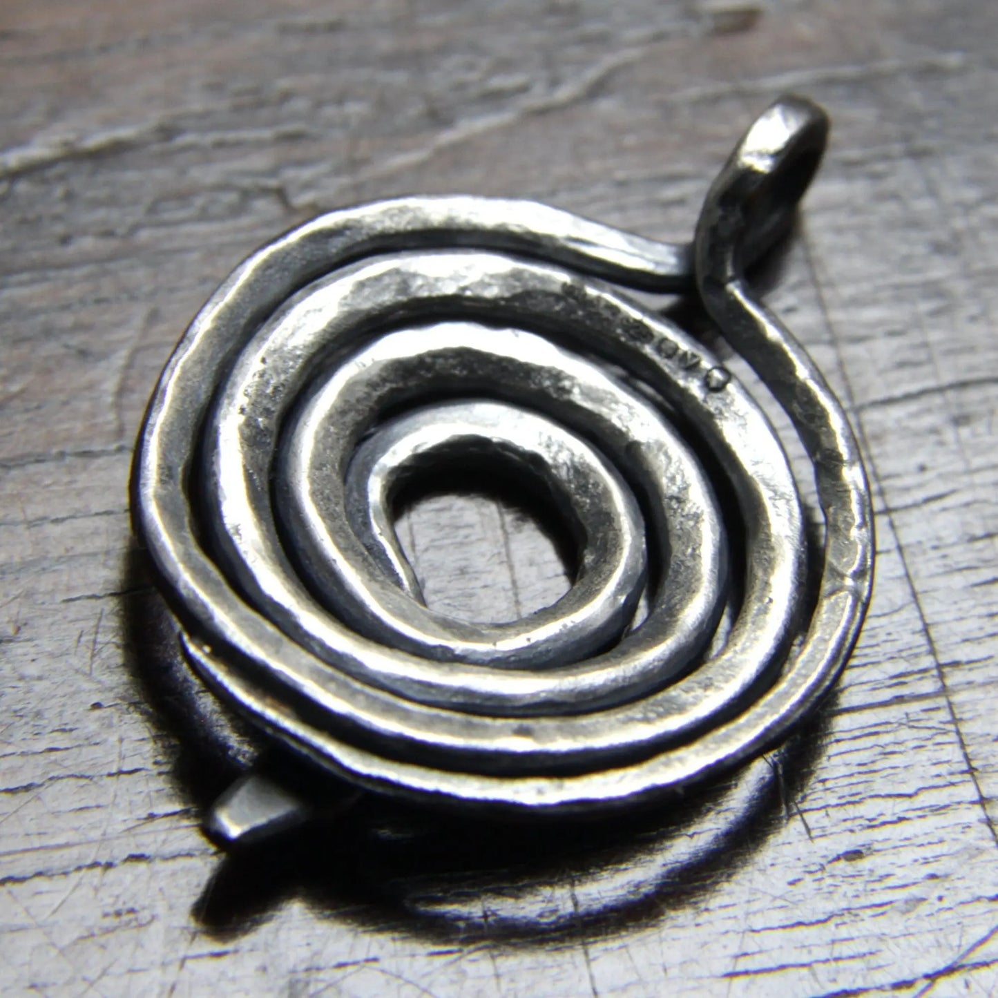 Forged Silver Snake Pendant