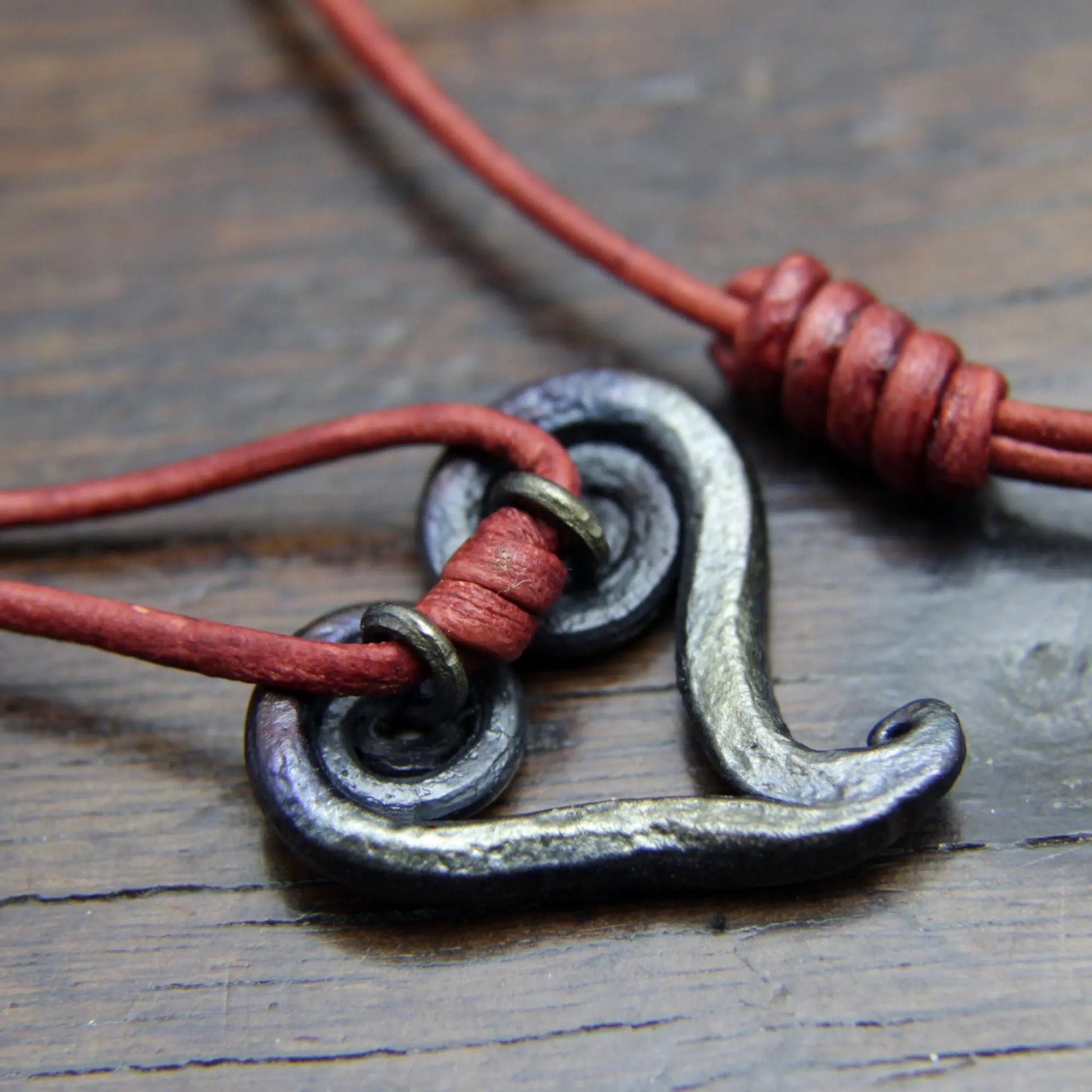Forged iron heart pendant, 6th iron anniversary gift Taitaya Forge