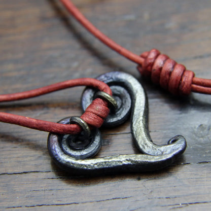 Forged iron heart pendant, 6th iron anniversary gift Taitaya Forge