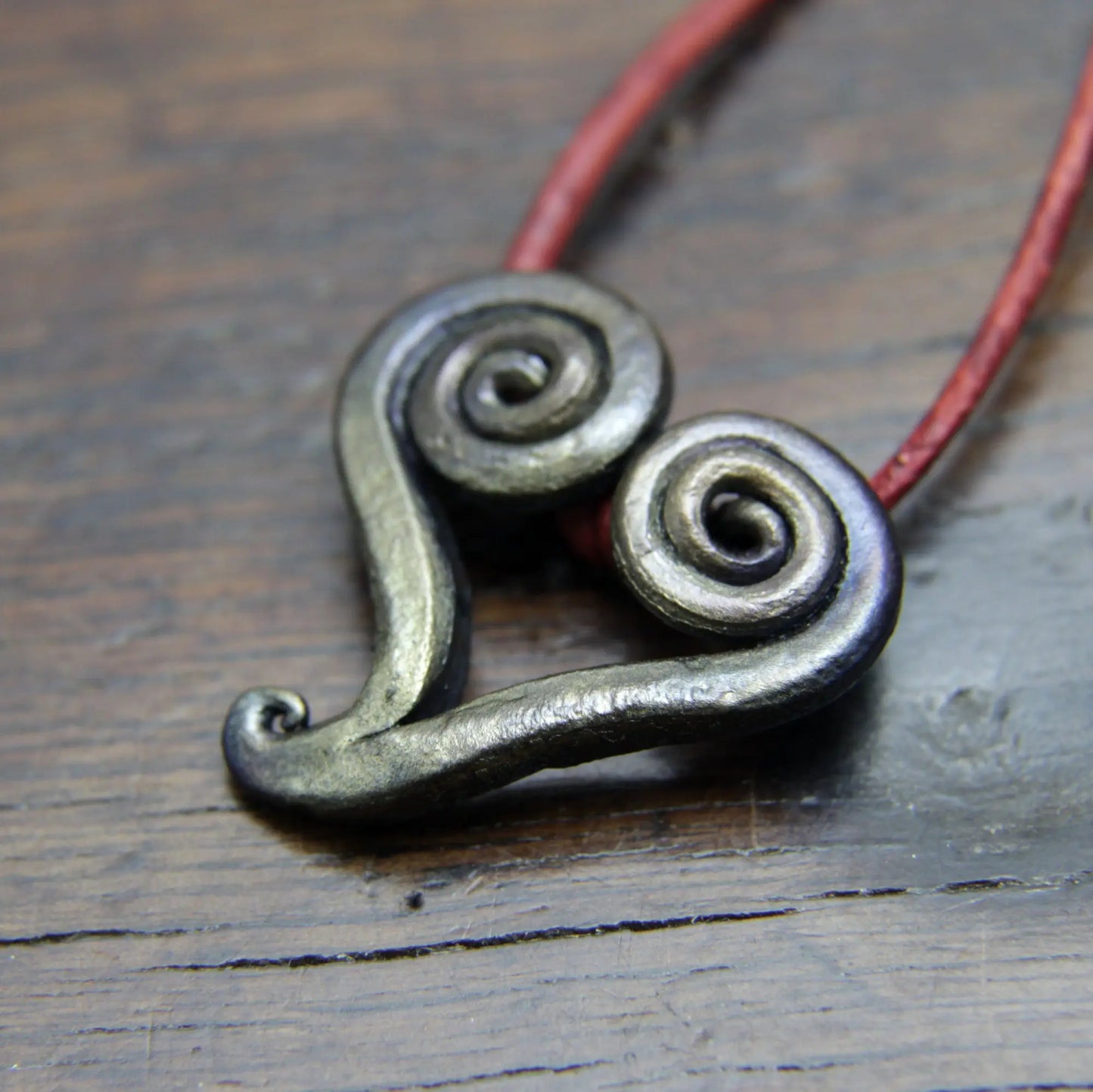 Forged iron heart pendant, 6th iron anniversary gift Taitaya Forge