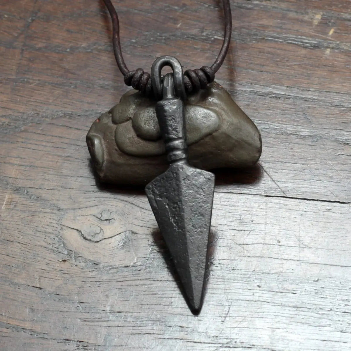 Hand Forged Large Viking Arrow Pendant