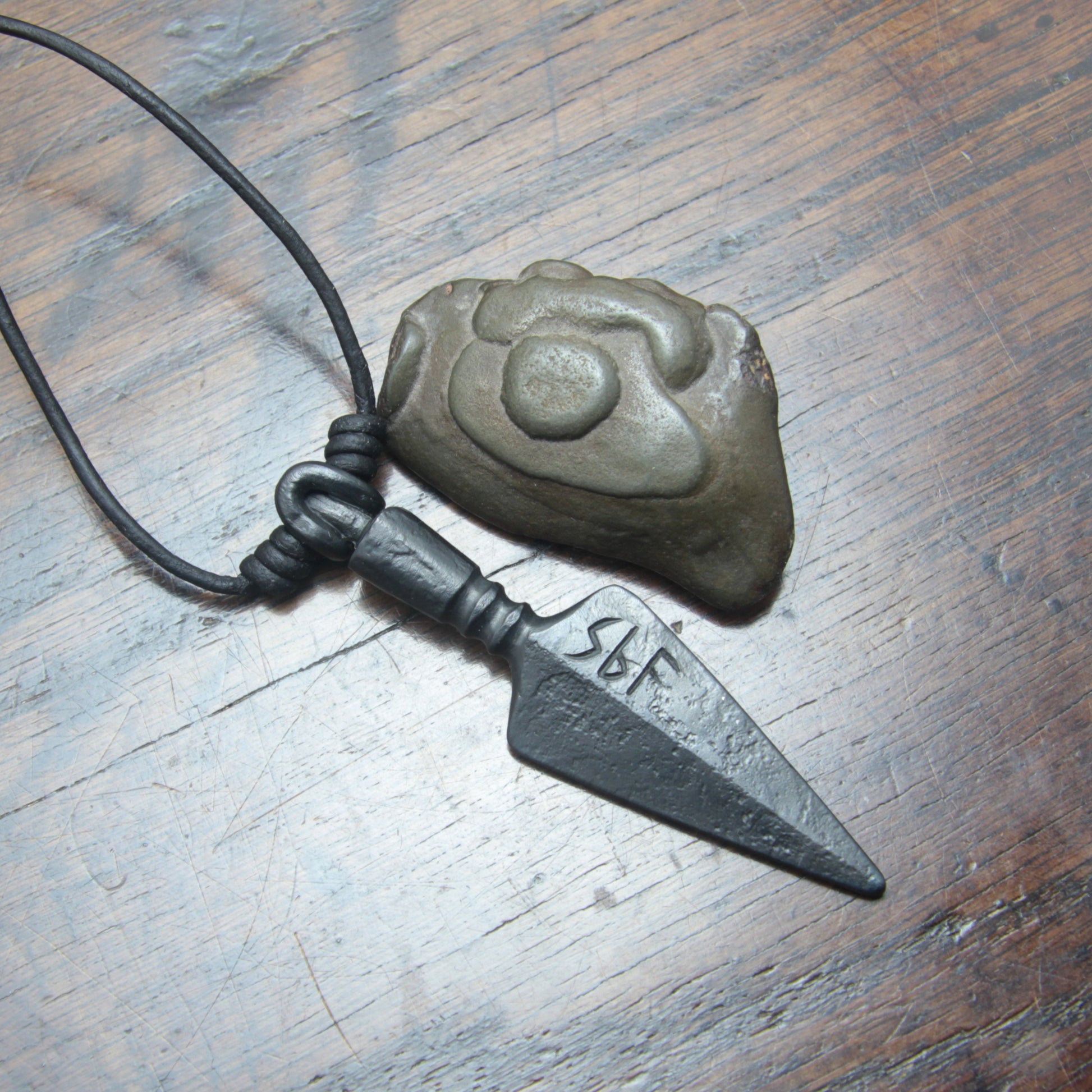 Hand Forged Large Viking Arrow Pendant Taitaya Forge