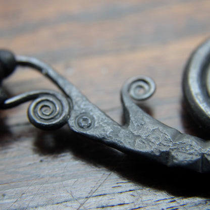 Forged Iron Viking Dragon Pendant
