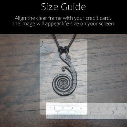 Forged Iron Viking Dragon Pendant
