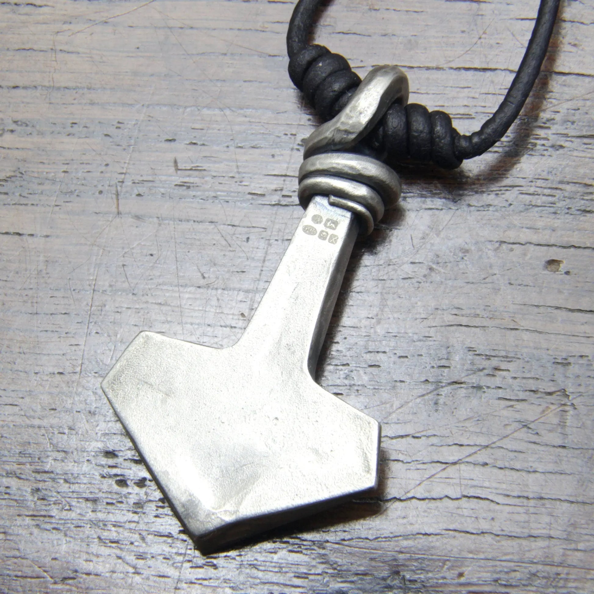 Large Solid Silver Thor's Hammer pendant, Mjolnir.