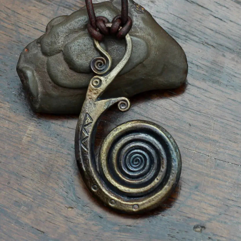 Large Viking Dragon Pendant Taitaya Forge
