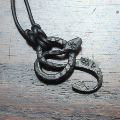 Iron Ormangullr Loki Snake Hook Pendant