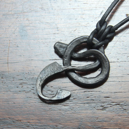 Iron Ormangullr Loki Snake Hook Pendant