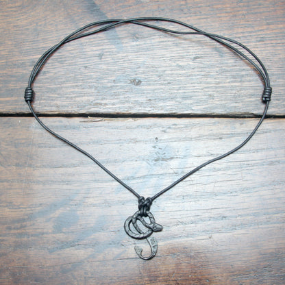 Iron Ormangullr Loki Snake Hook Pendant