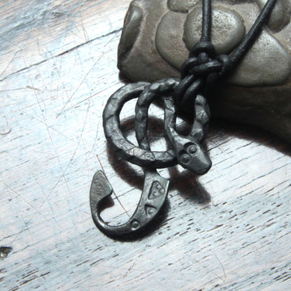 Iron Ormangullr Loki Snake Hook Pendant