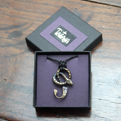 Iron Ormangullr Loki Snake Hook Pendant