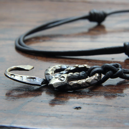 Iron Ormangullr Loki Snake Hook Pendant