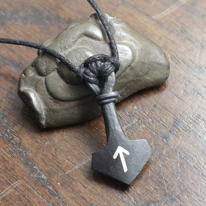 Small Iron Mjolnir pendant Taitaya Forge