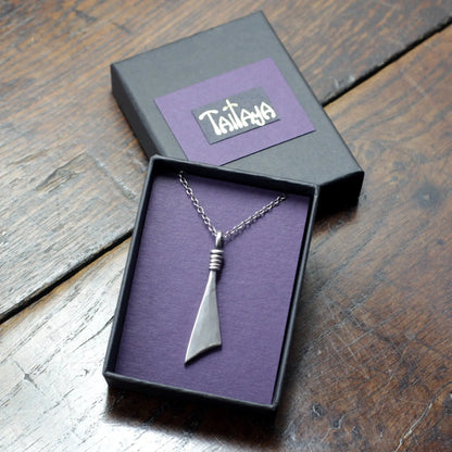 Silver Triangle Necklace with an optional engraving
