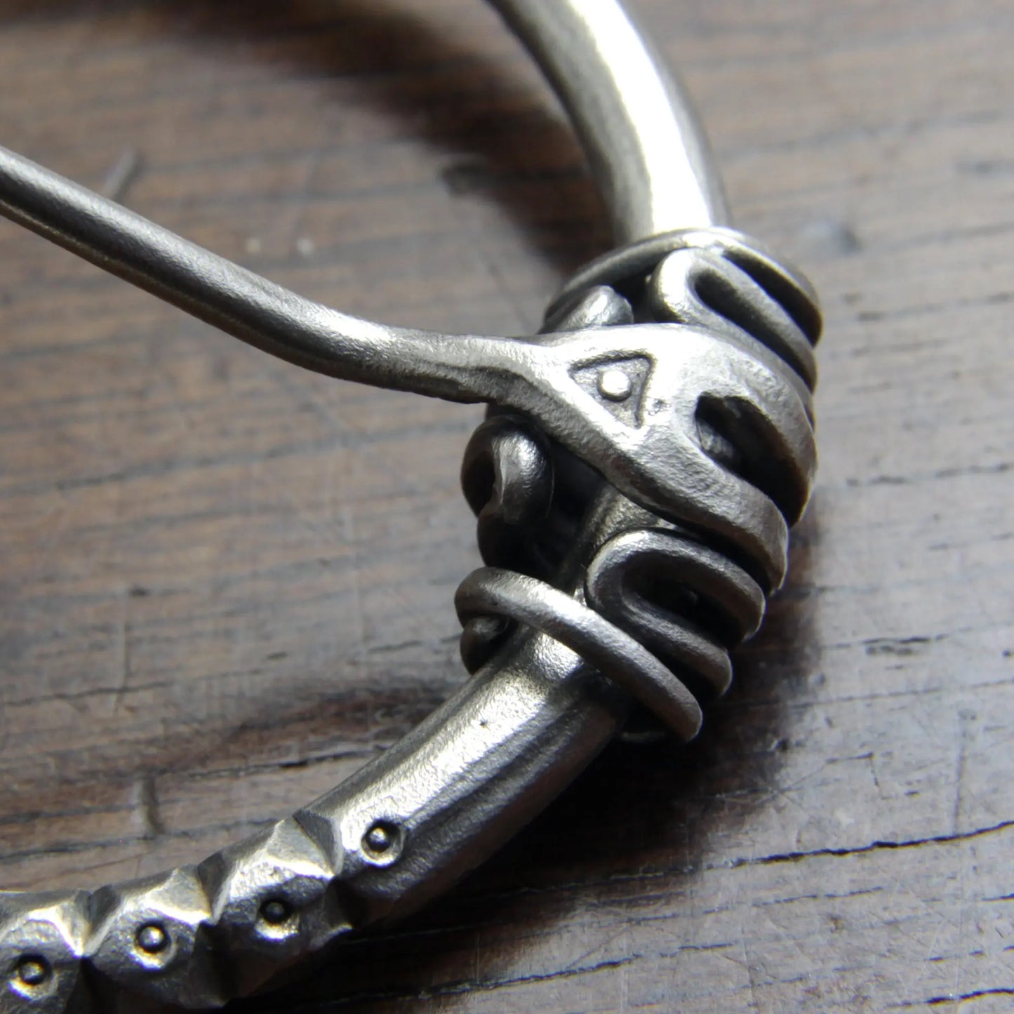 Silver Viking Dragon Pennanular Brooch Taitaya Forge