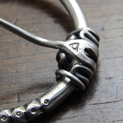 Silver Viking Dragon Pennanular Brooch Taitaya Forge