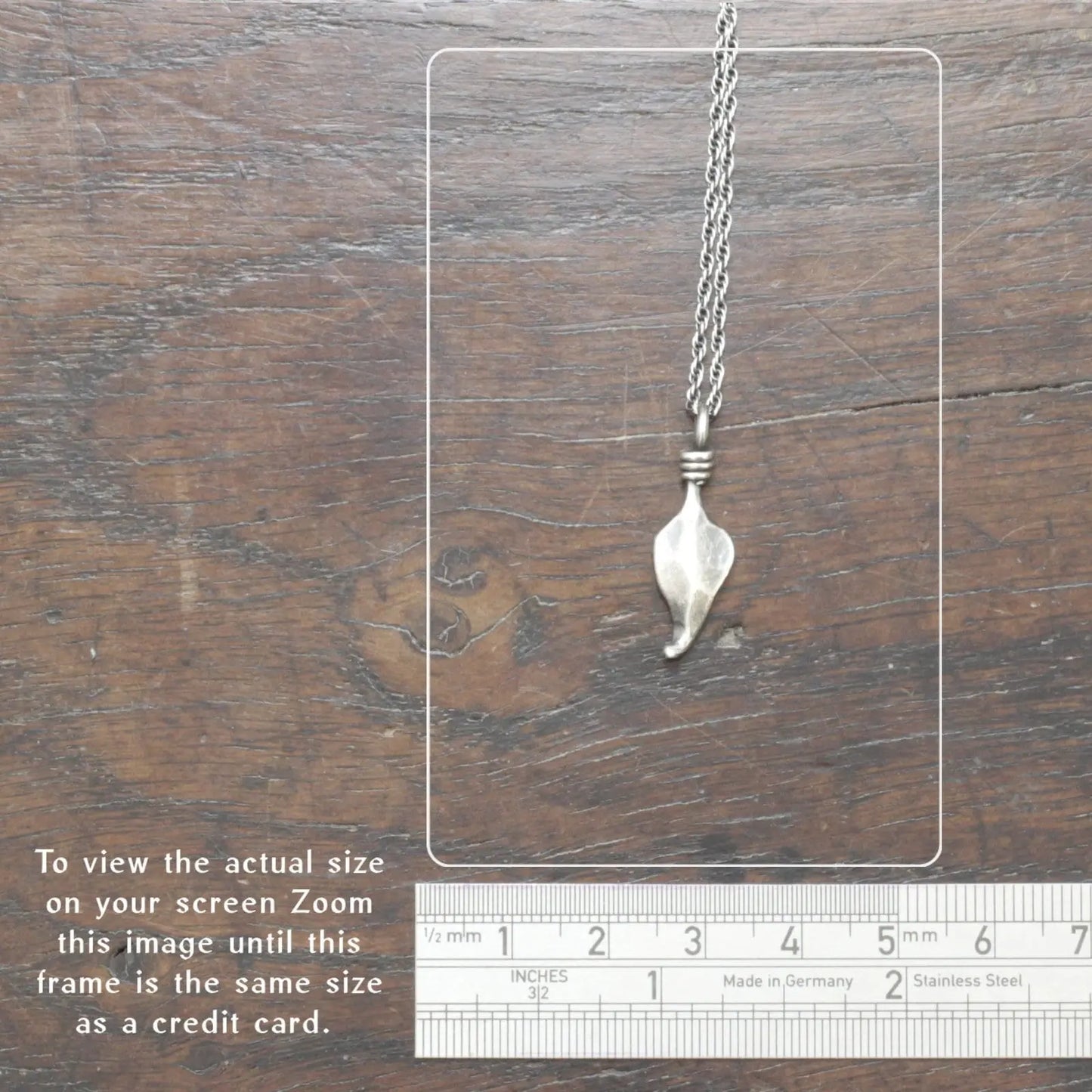 Small Hand forged Sterling Silver Leaf Pendant