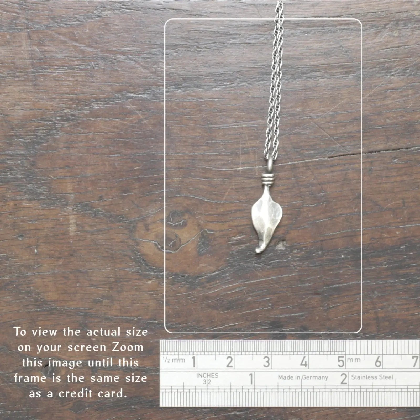 Small Hand forged Sterling Silver Leaf Pendant