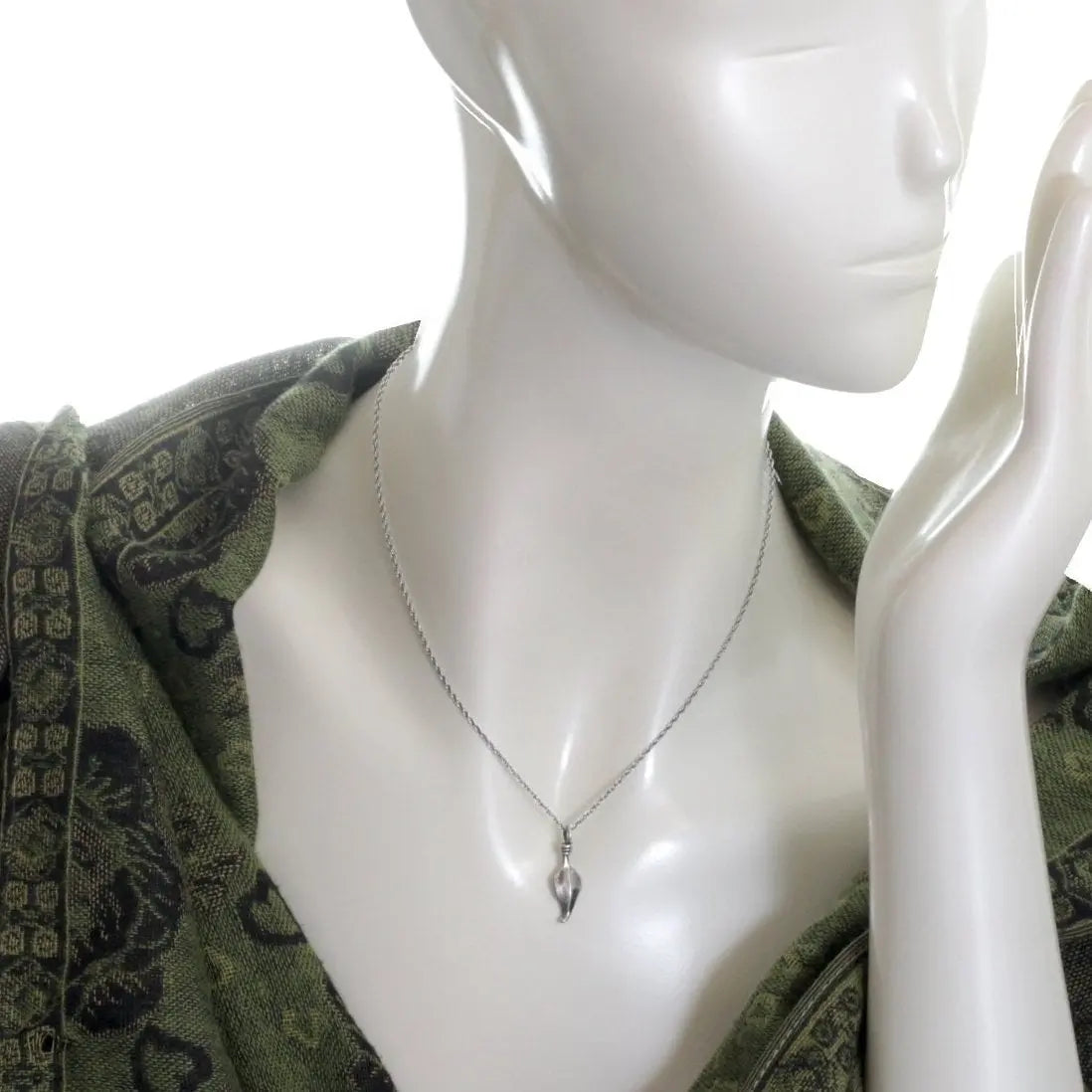 Small Hand forged Sterling Silver Leaf Pendant