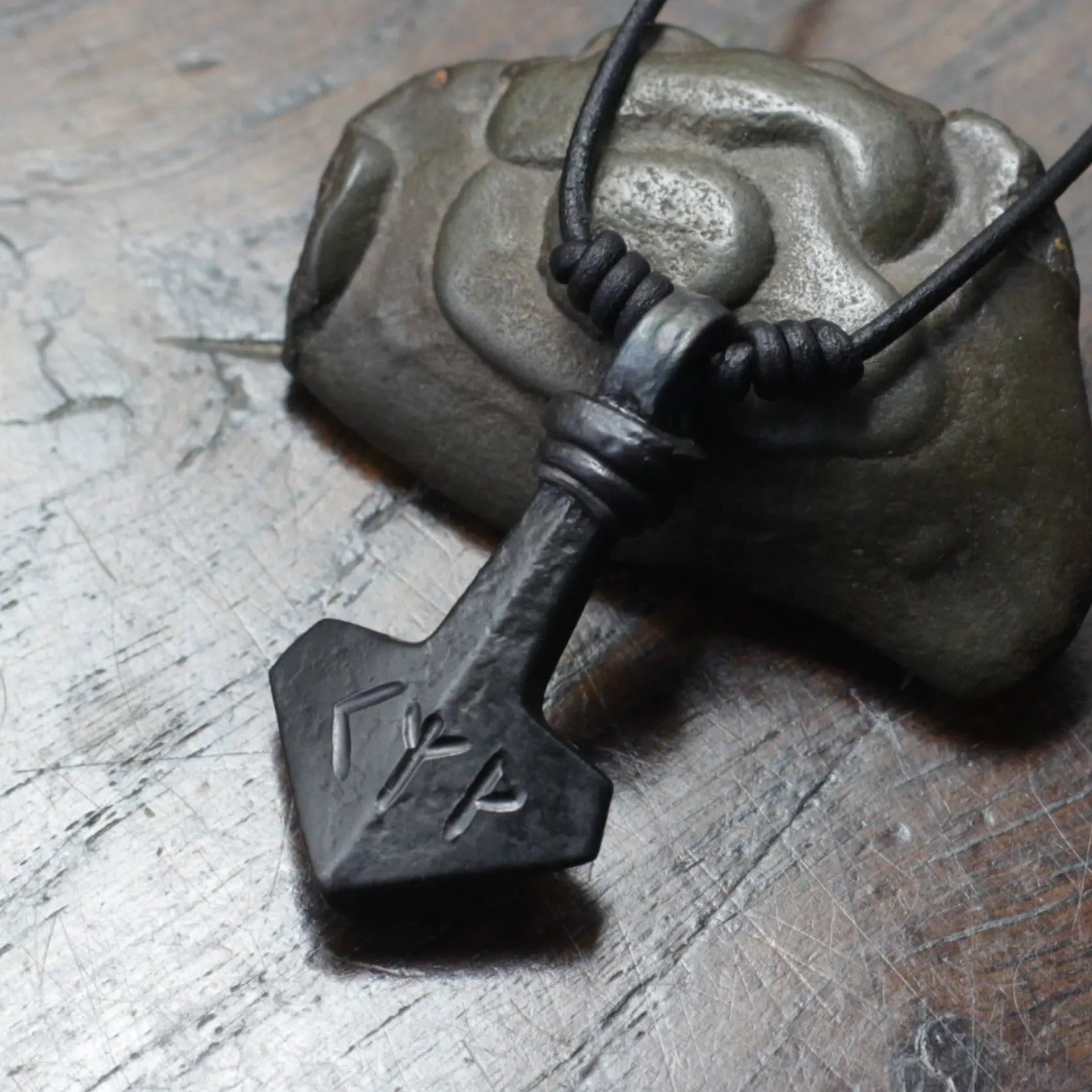 Small Modern Thor's Hammer Pendant Taitaya Forge