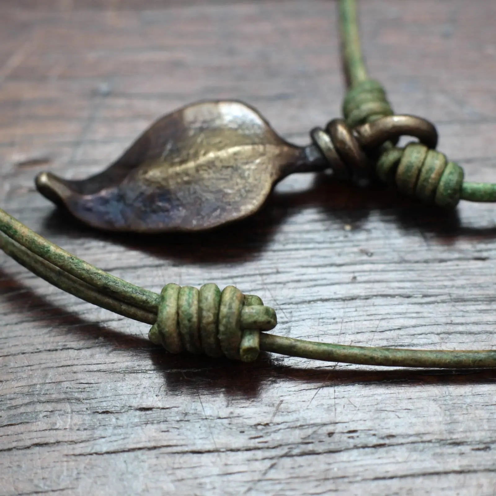Small forged Iron Leaf Pendant