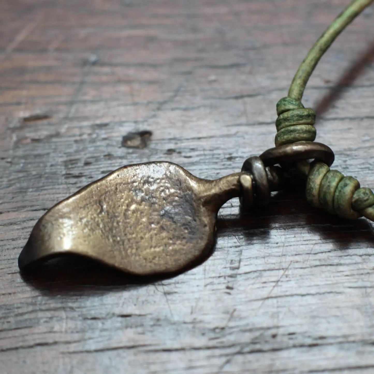 Small forged Iron Leaf Pendant
