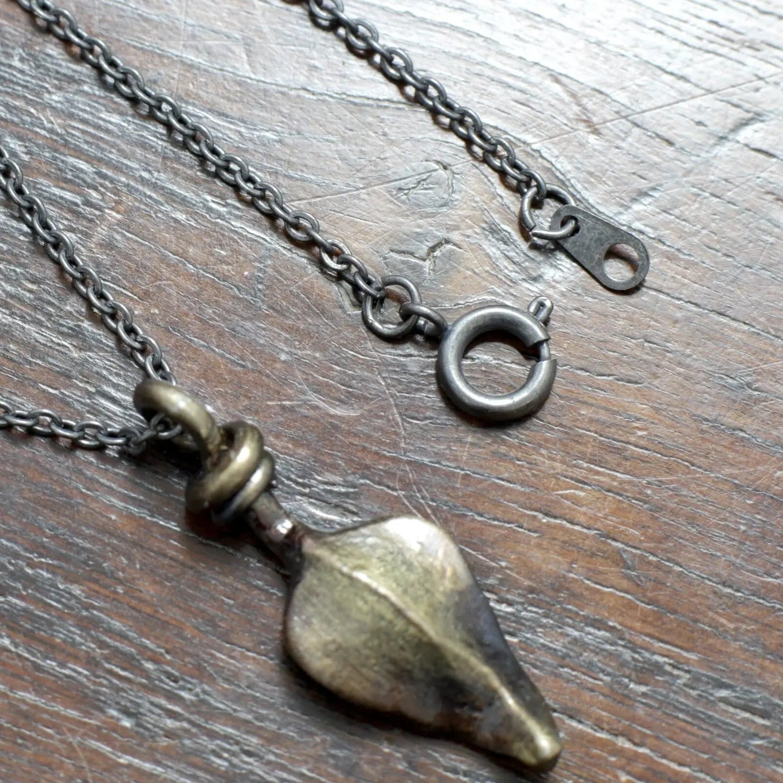 Small forged Iron Leaf Pendant