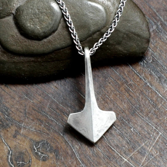 Tiny Silver Thor's Hammer, Mjolnir. hand Forged by M Barran at Taitaya Forge, UK