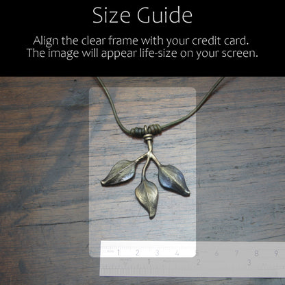 Iron leaf pendant necklace