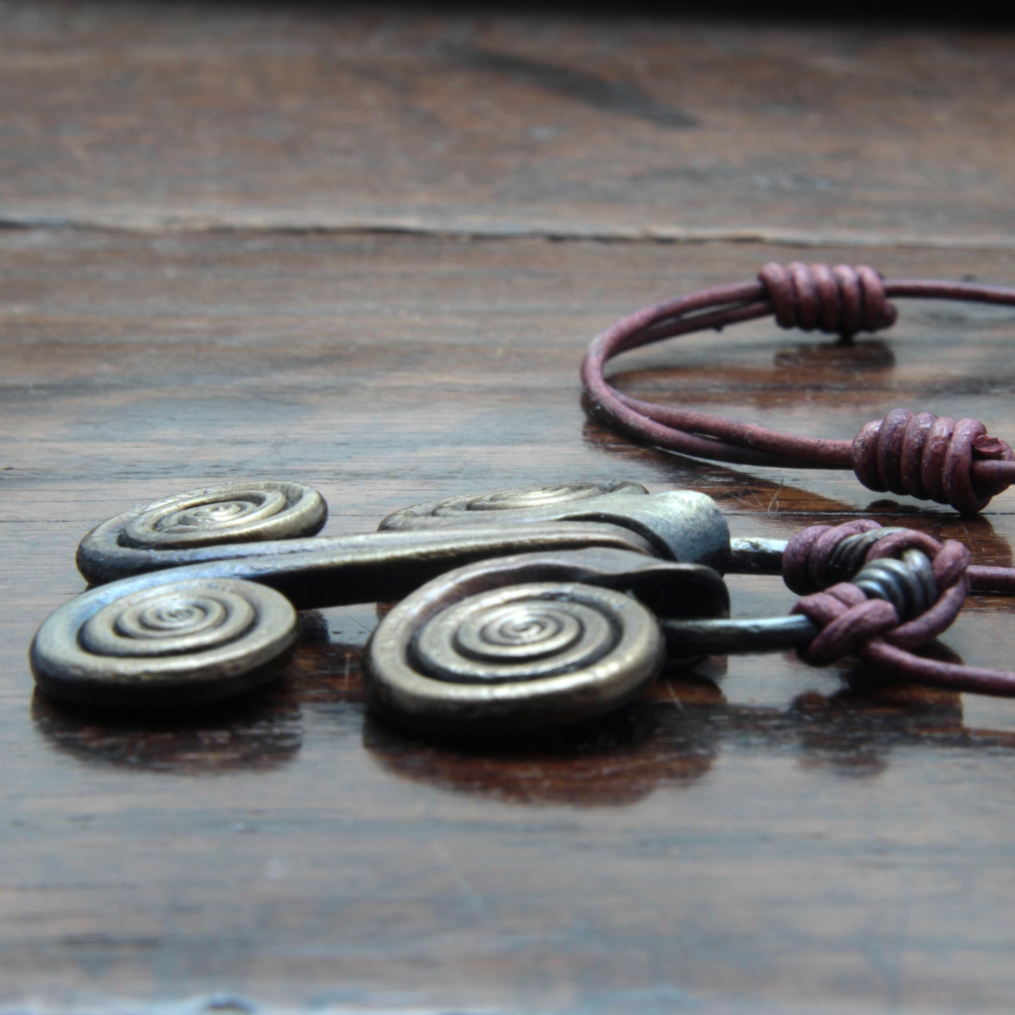 Vellamo Necklace, Finnish Goddess of Water, Forged iron Spiral Pendant