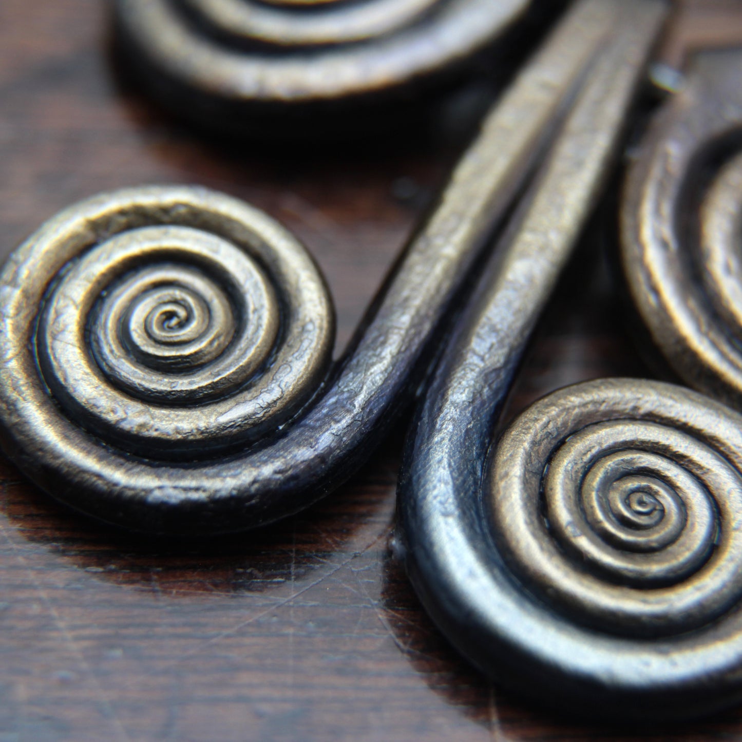 Vellamo Necklace, Finnish Goddess of Water, Forged iron Spiral Pendant