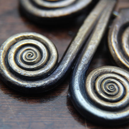 Vellamo Necklace, Finnish Goddess of Water, Forged iron Spiral Pendant