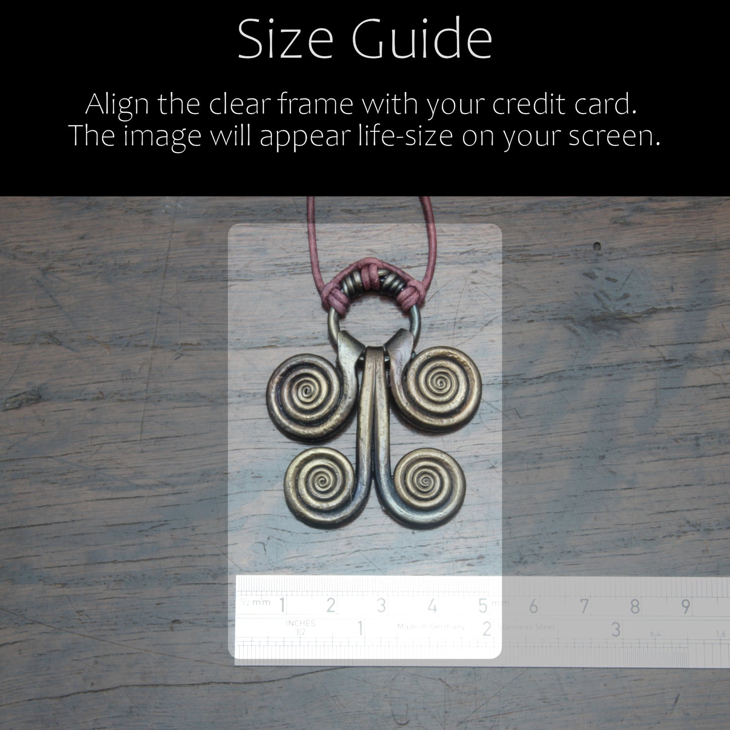Vellamo Necklace, Finnish Goddess of Water, Forged iron Spiral Pendant